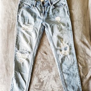 'Billabong' Distressed Light Wash Boyfriend Jean